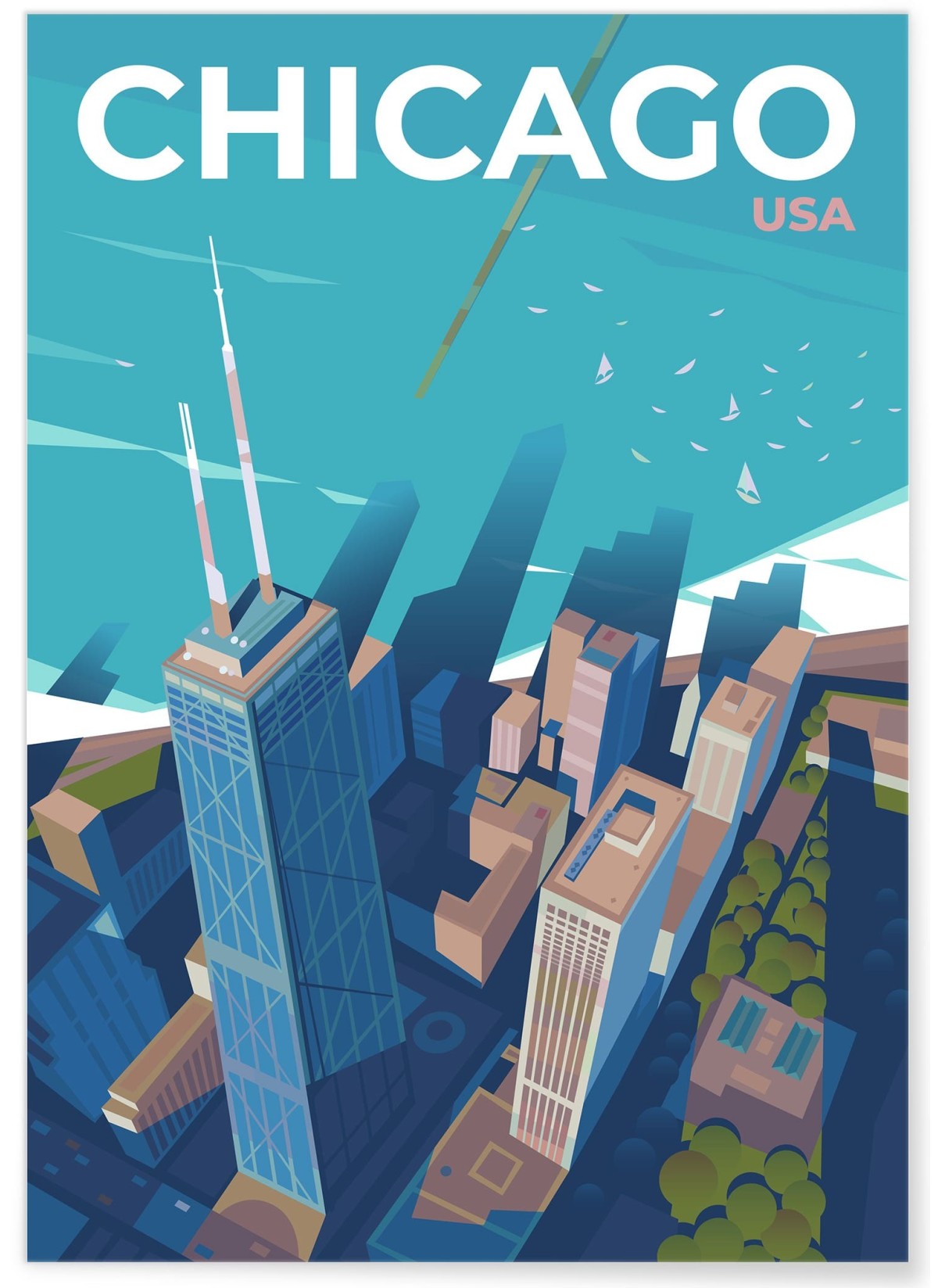 Affiche ville Chicago 3