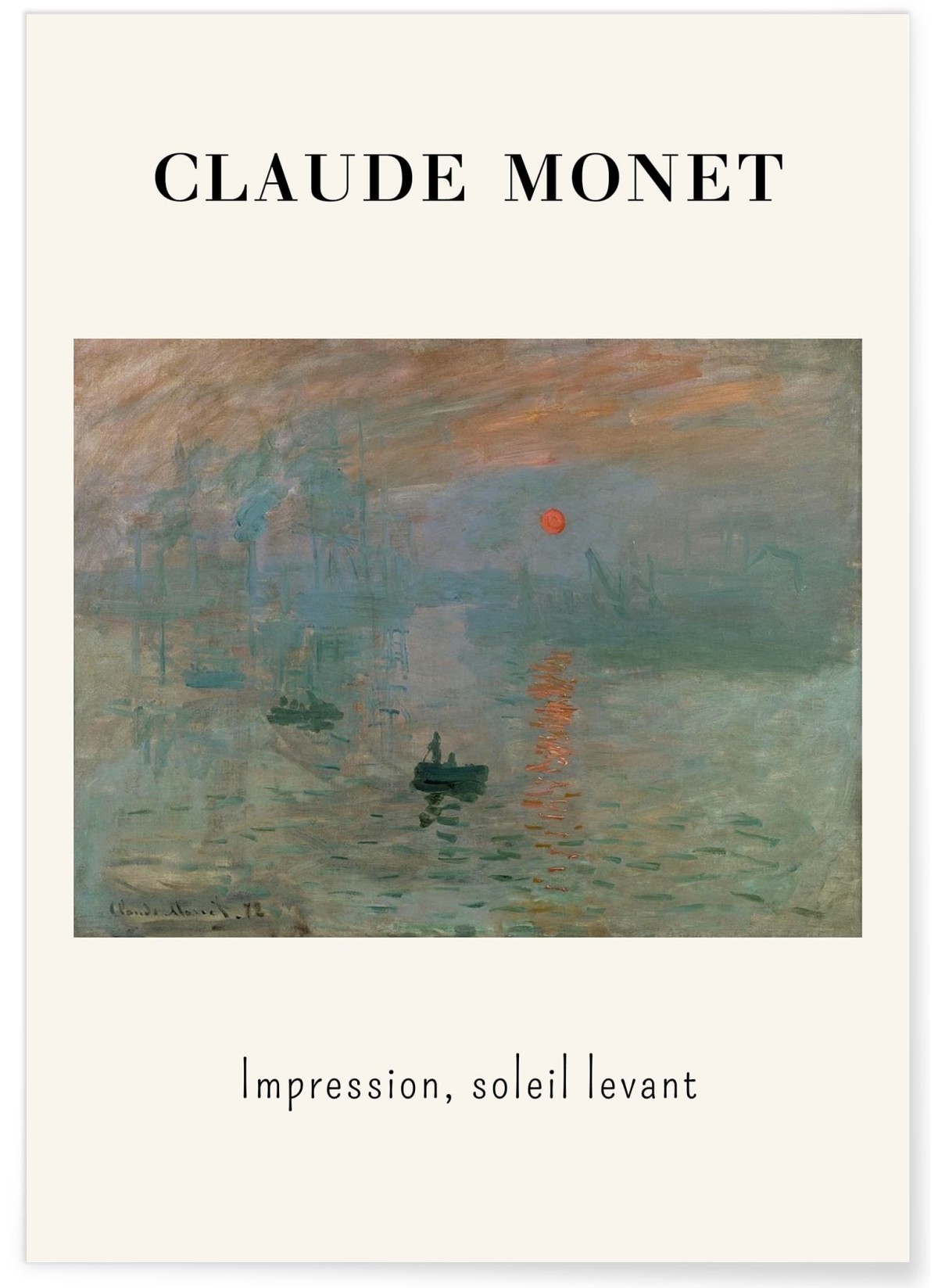 Affiche Claude Monet - Impression, Soleil Levant