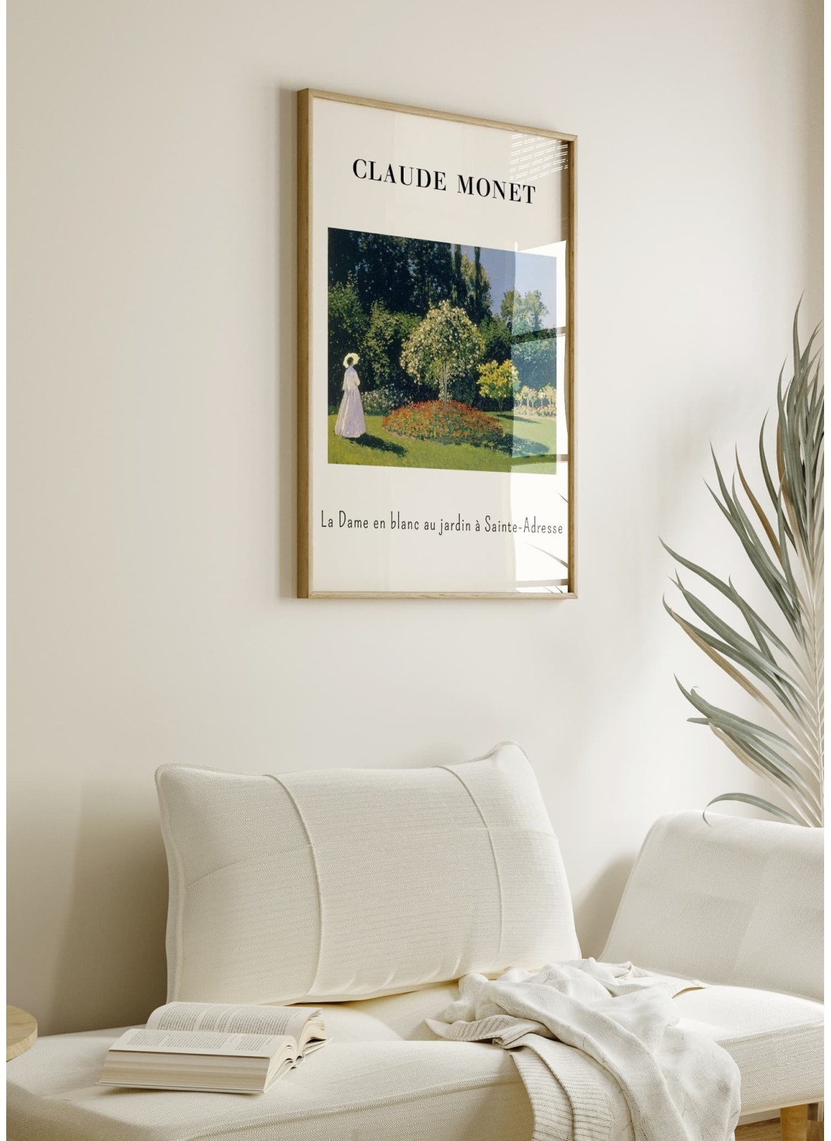 Affiche Claude Monet - La Dame en blanc au jardin à Sainte-Adresse