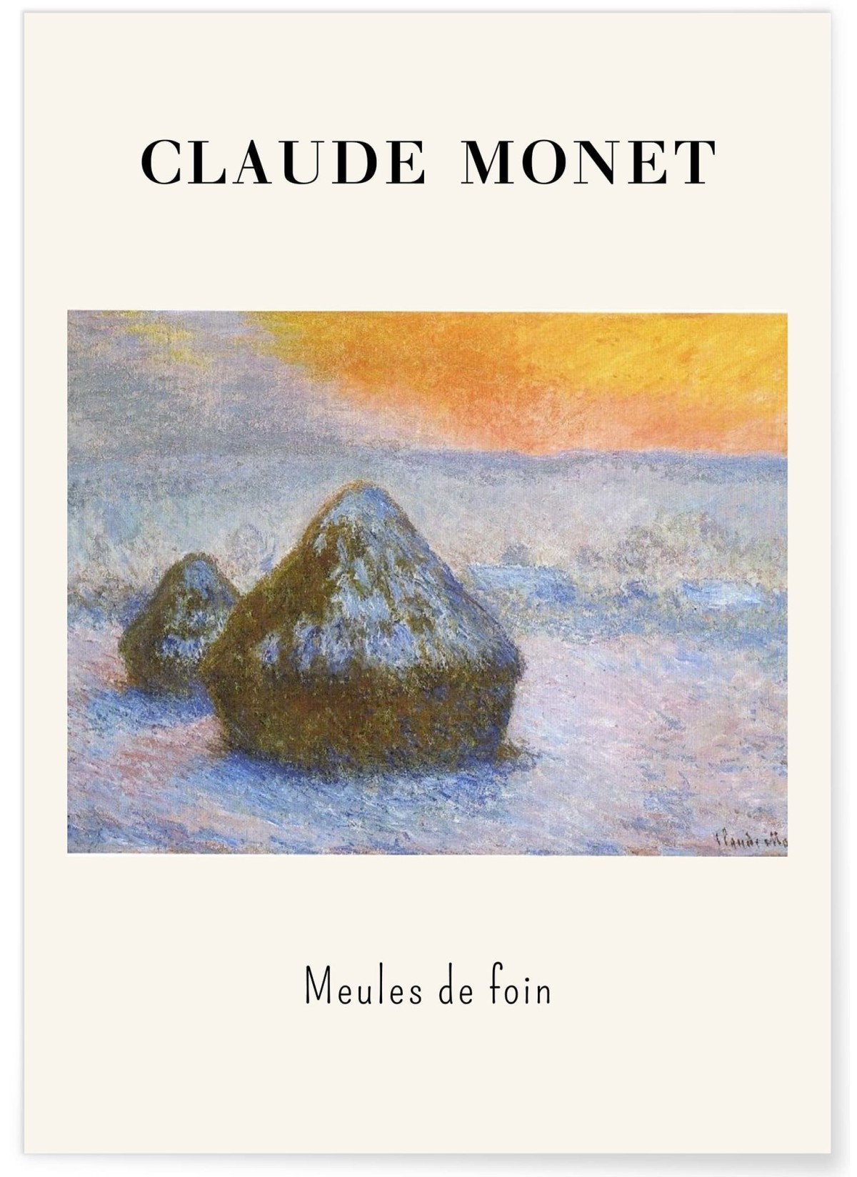 Affiche Claude Monet - Meules de Foin