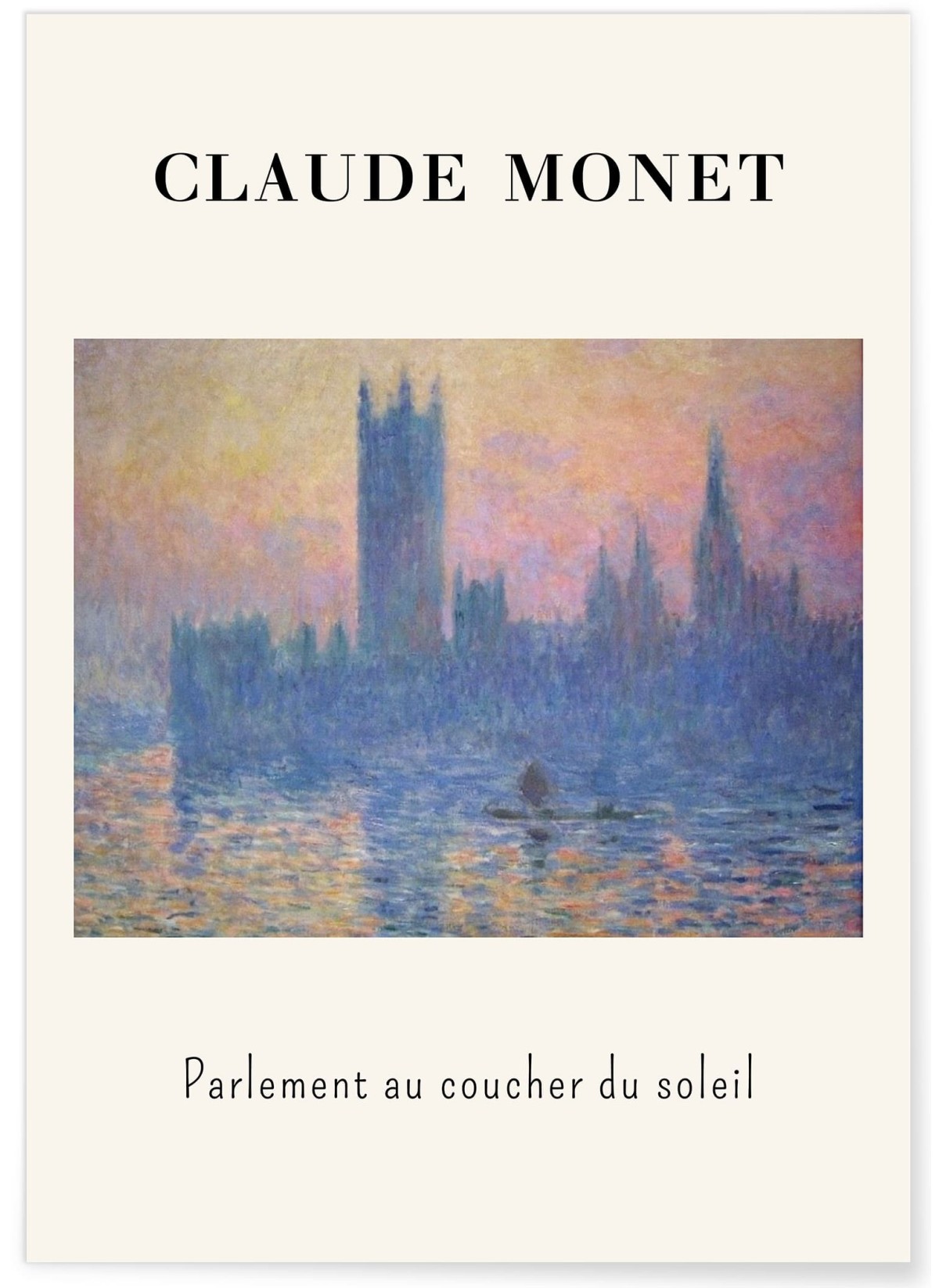 Affiche Claude Monet - Parlement au Coucher du Soleil