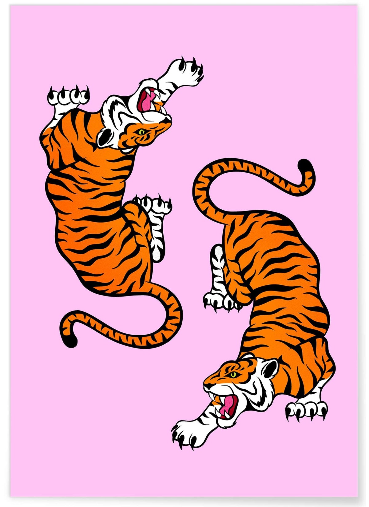 Affiche 2 Tigres Pop Art