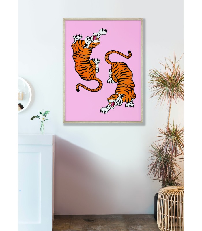 Affiche 2 Tigres Pop Art