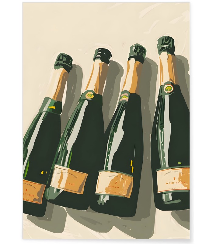 Affiche Bouteilles de champagne
