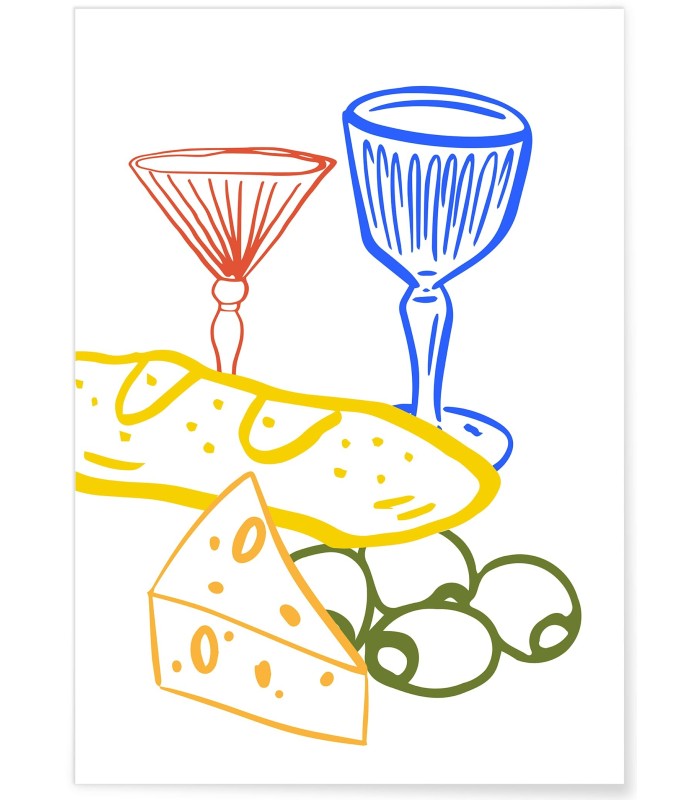 Affiche Apéro français coloré