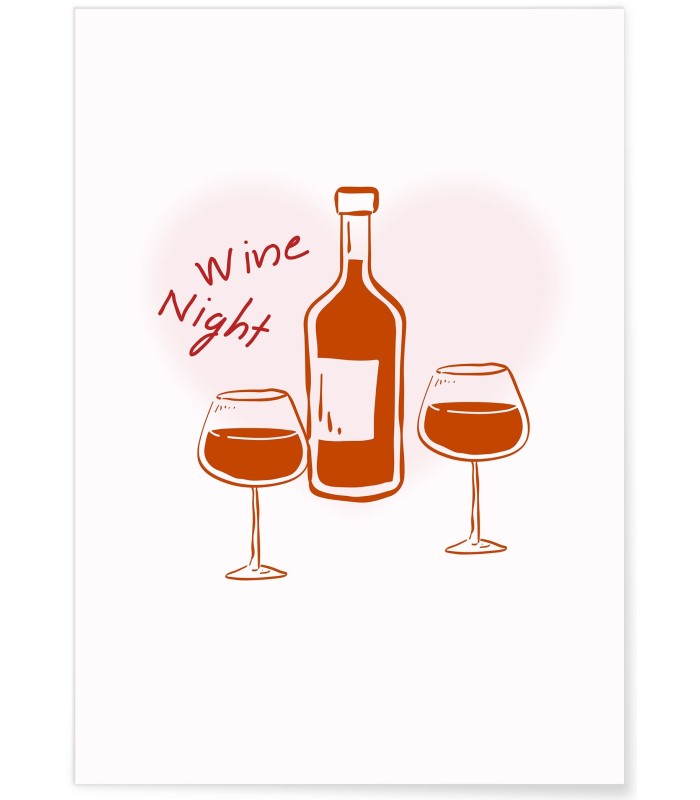 Affiche Soirée vin dessin
