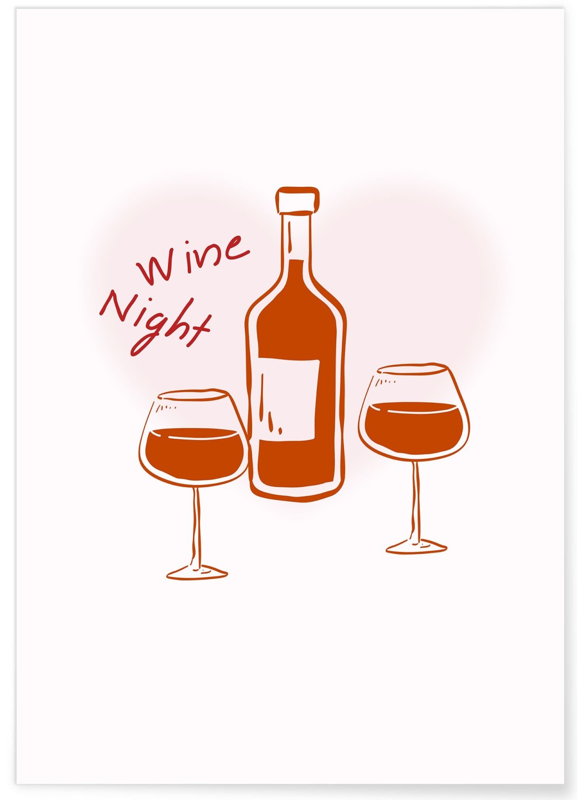 Affiche Soirée vin dessin