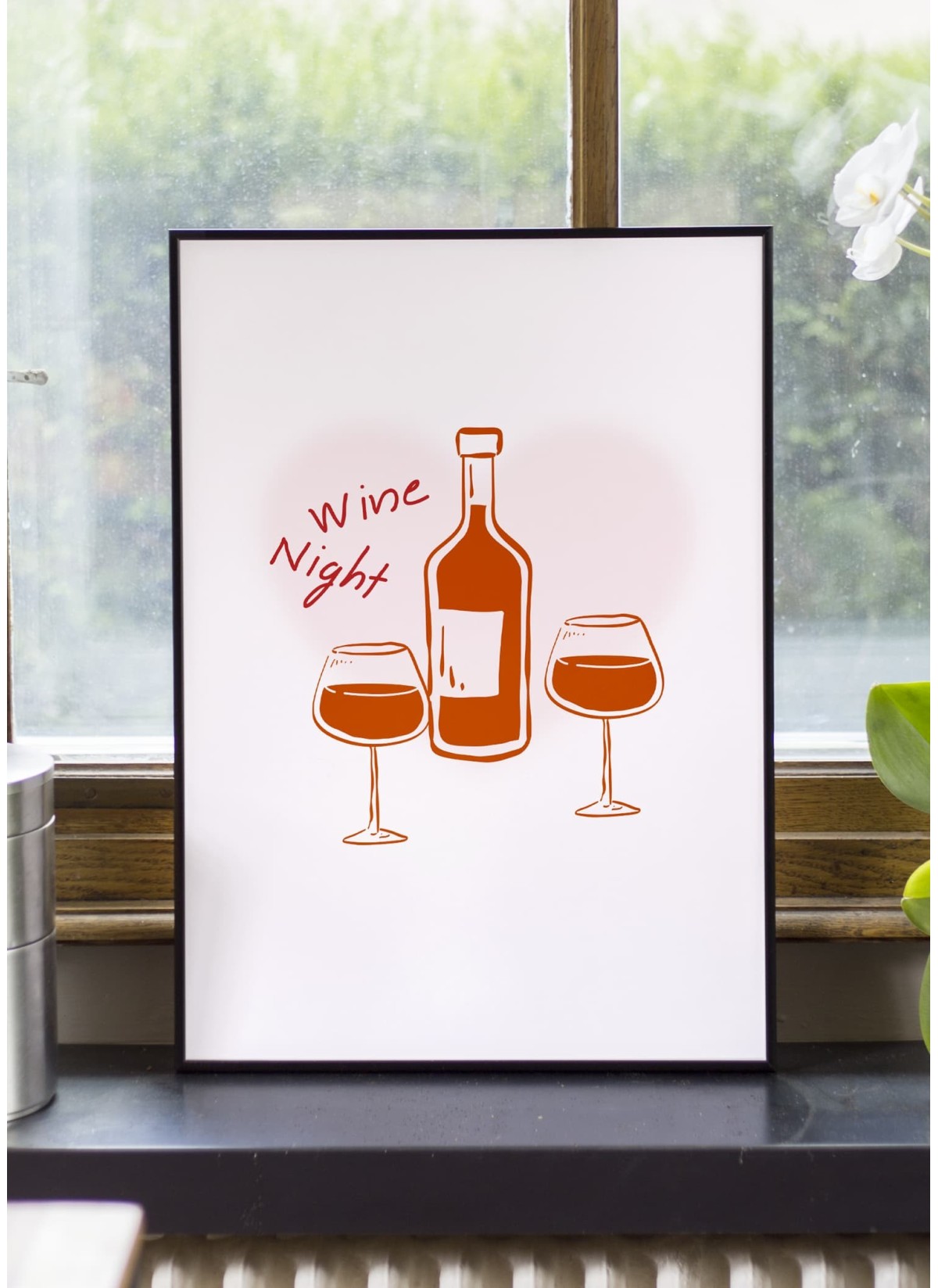 Affiche Soirée vin dessin