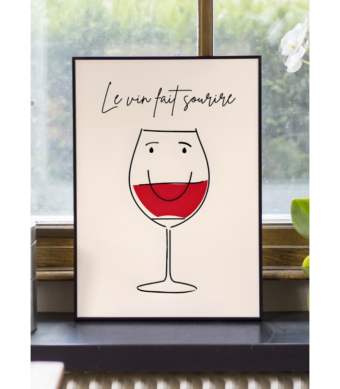 Affiche Le vin fait sourire