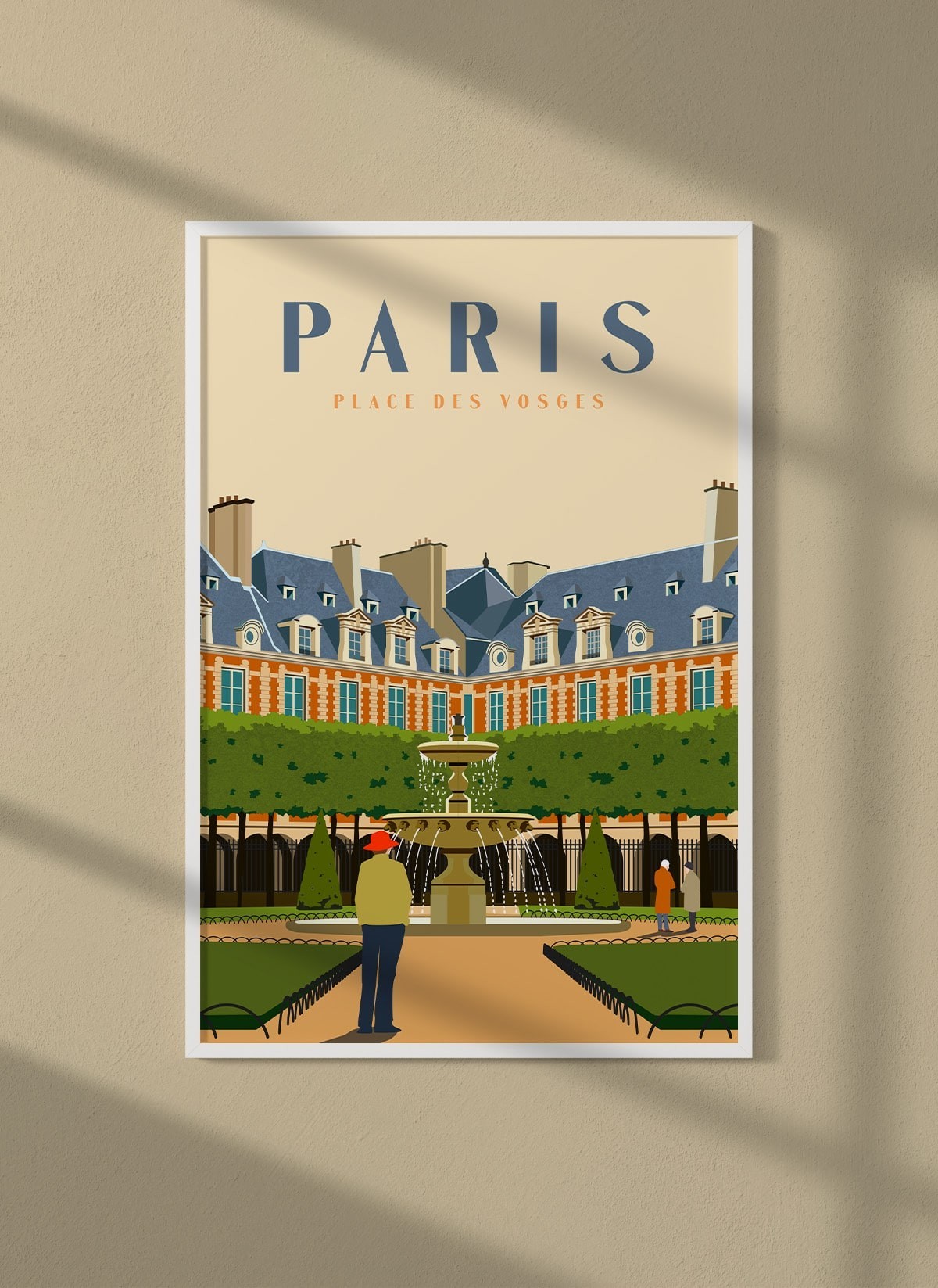 Affiche ville Paris - Place des Vosges