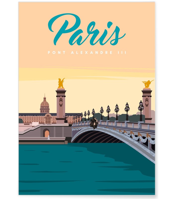 Affiche ville Paris - Pont Alexandre III