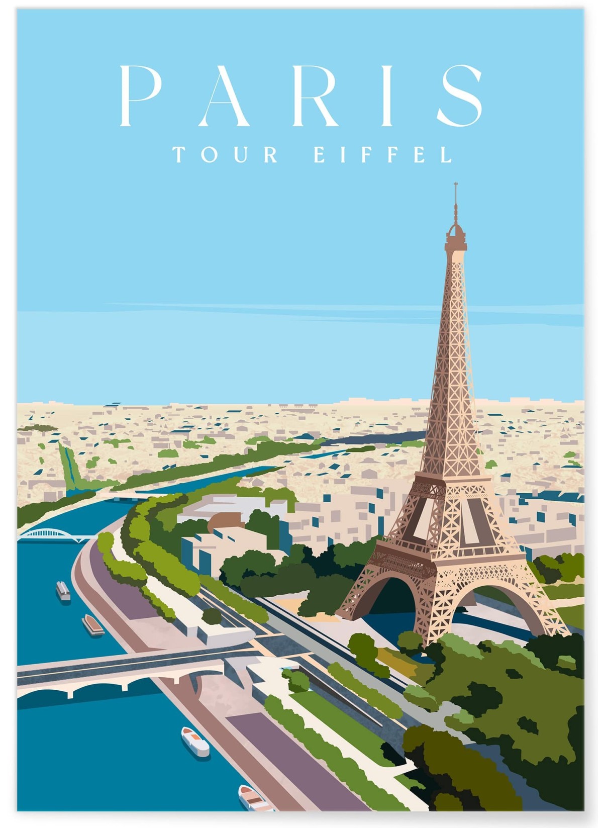 Affiche ville Paris - Tour Eiffel