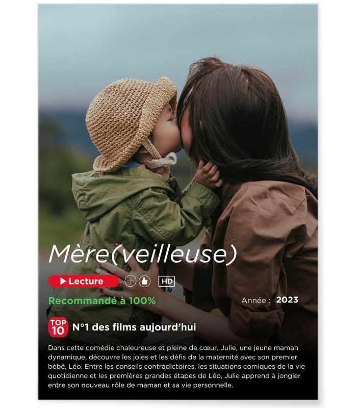 Affiche Netflix personnalisée Fête des Mères | Cadeau original & fun