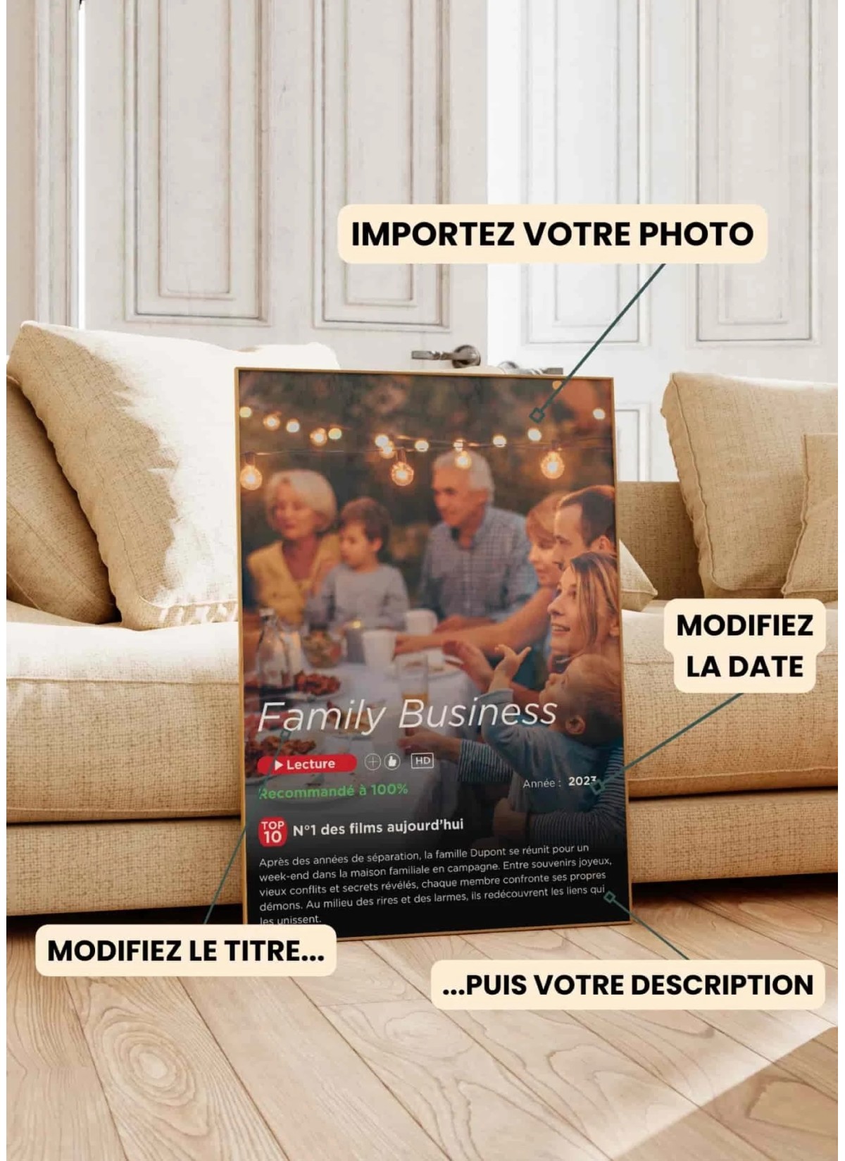 Affiche Netflix personnalisée Fête des Mères | Cadeau original & fun
