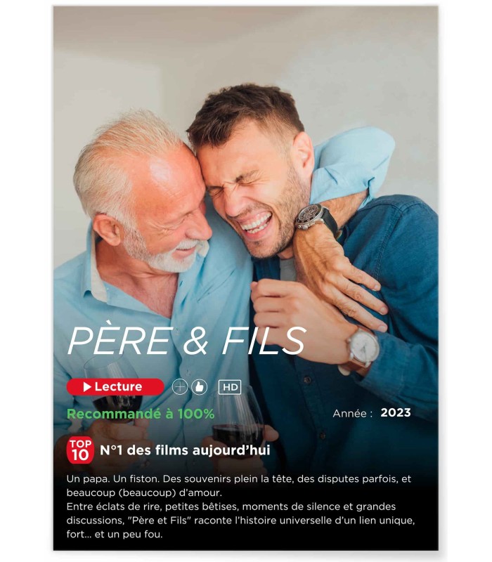 Affiche Netflix personnalisée pour Papa | Cadeau original Fête des Pères