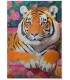 Affiche Tigre canapé fleuri