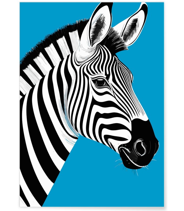 Affiche Zèbre graphique pop