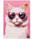 Affiche Chat lunettes coeur