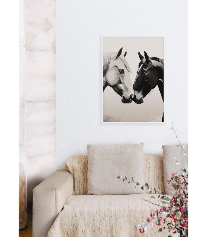 Affiche Chevaux tendres museaux