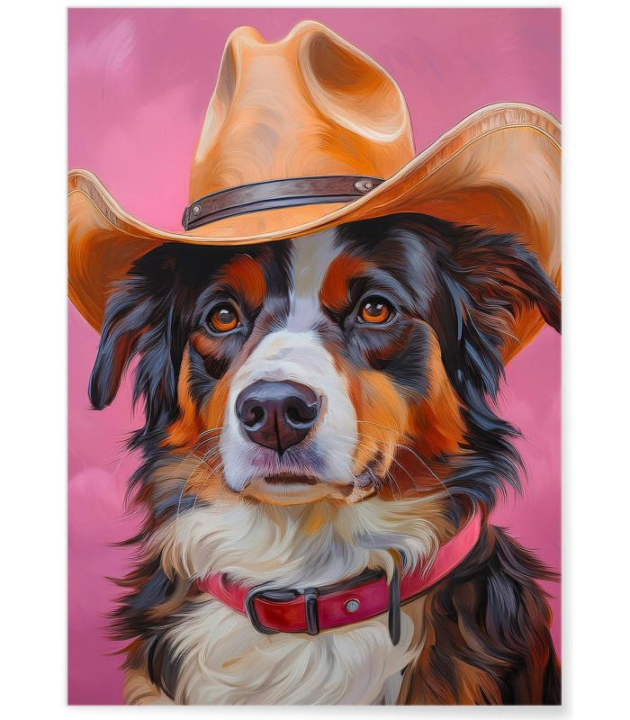 Affiche Chien cowboy pop art