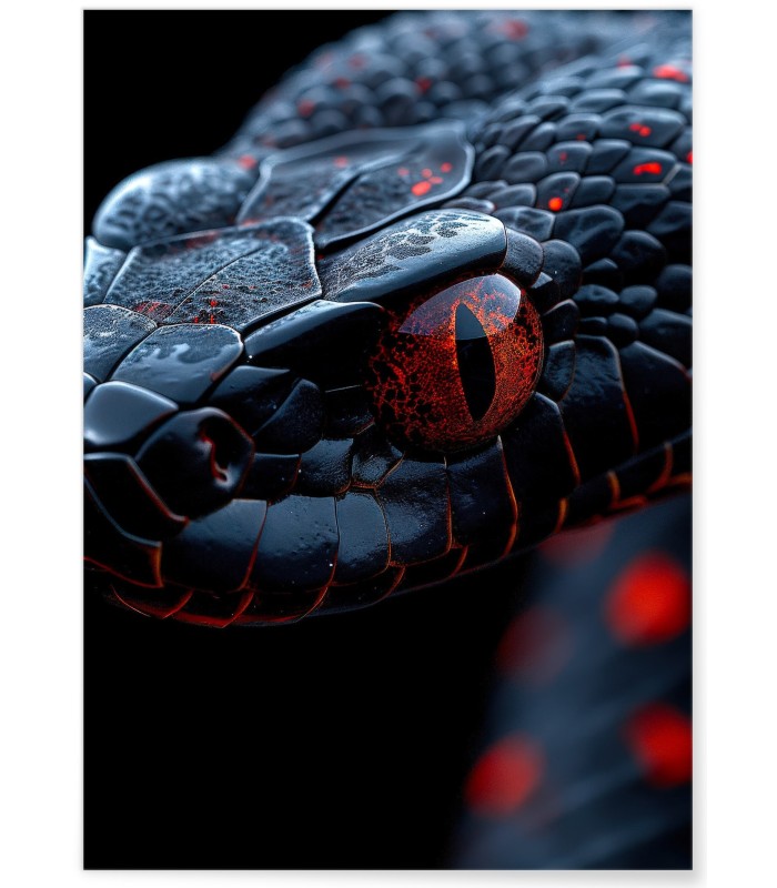 Affiche Serpent noir et rouge
