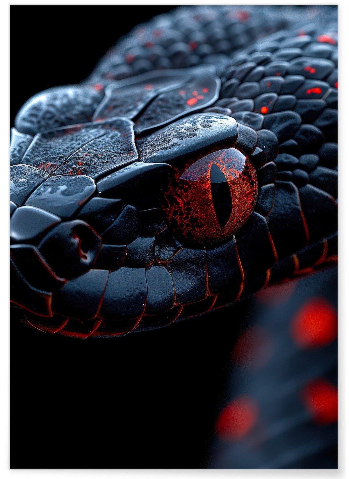 Affiche Serpent noir et rouge