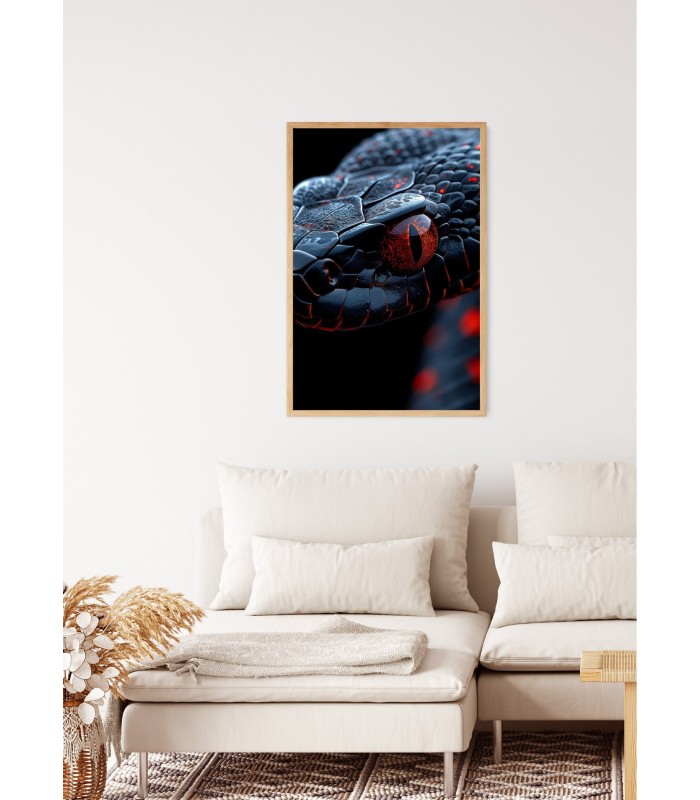 Affiche Serpent noir et rouge