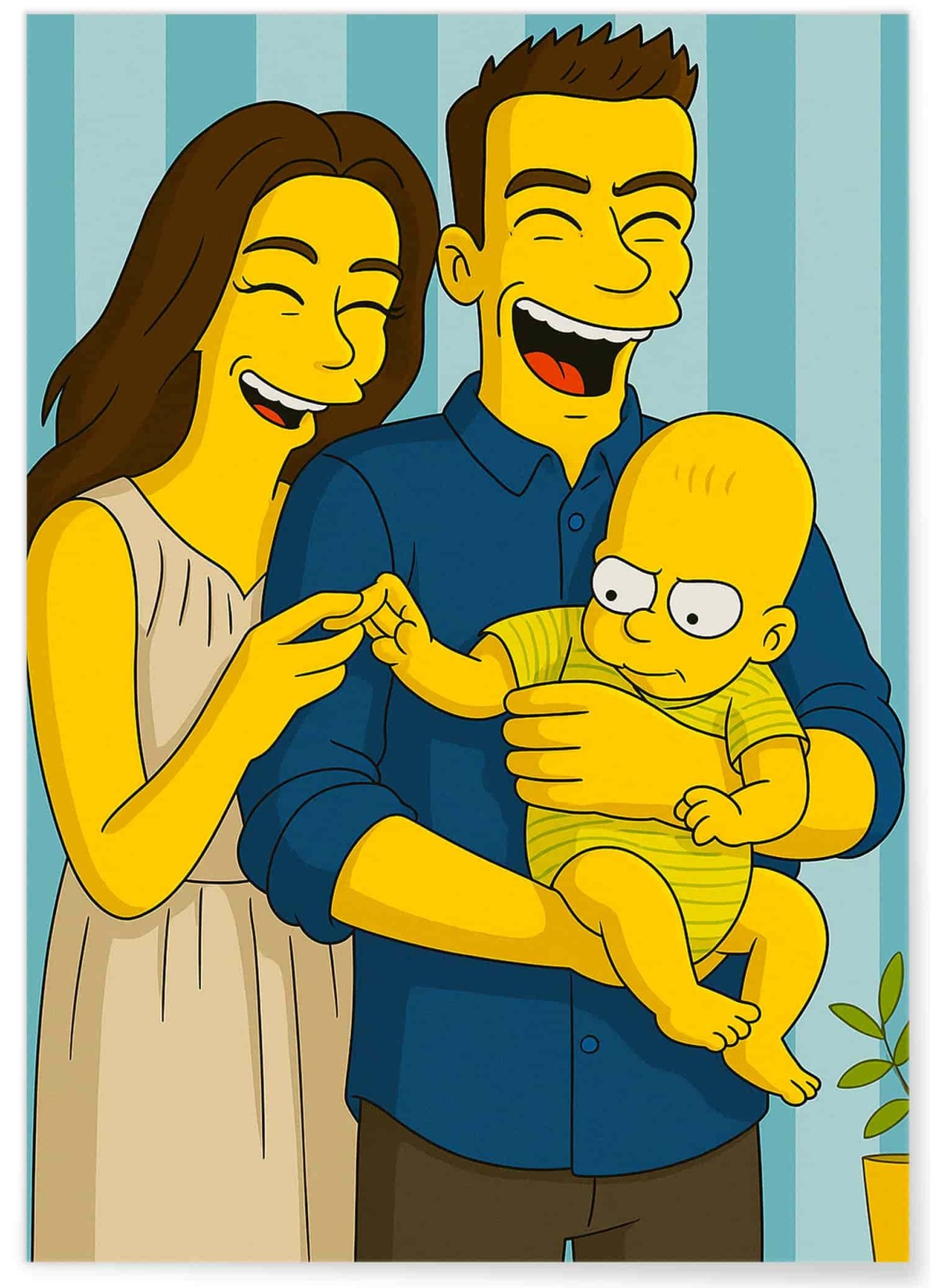 Affiche Cartoon Personnalisée (IA) – Votre portrait en style cartoon jaune | LAFFICHERIE