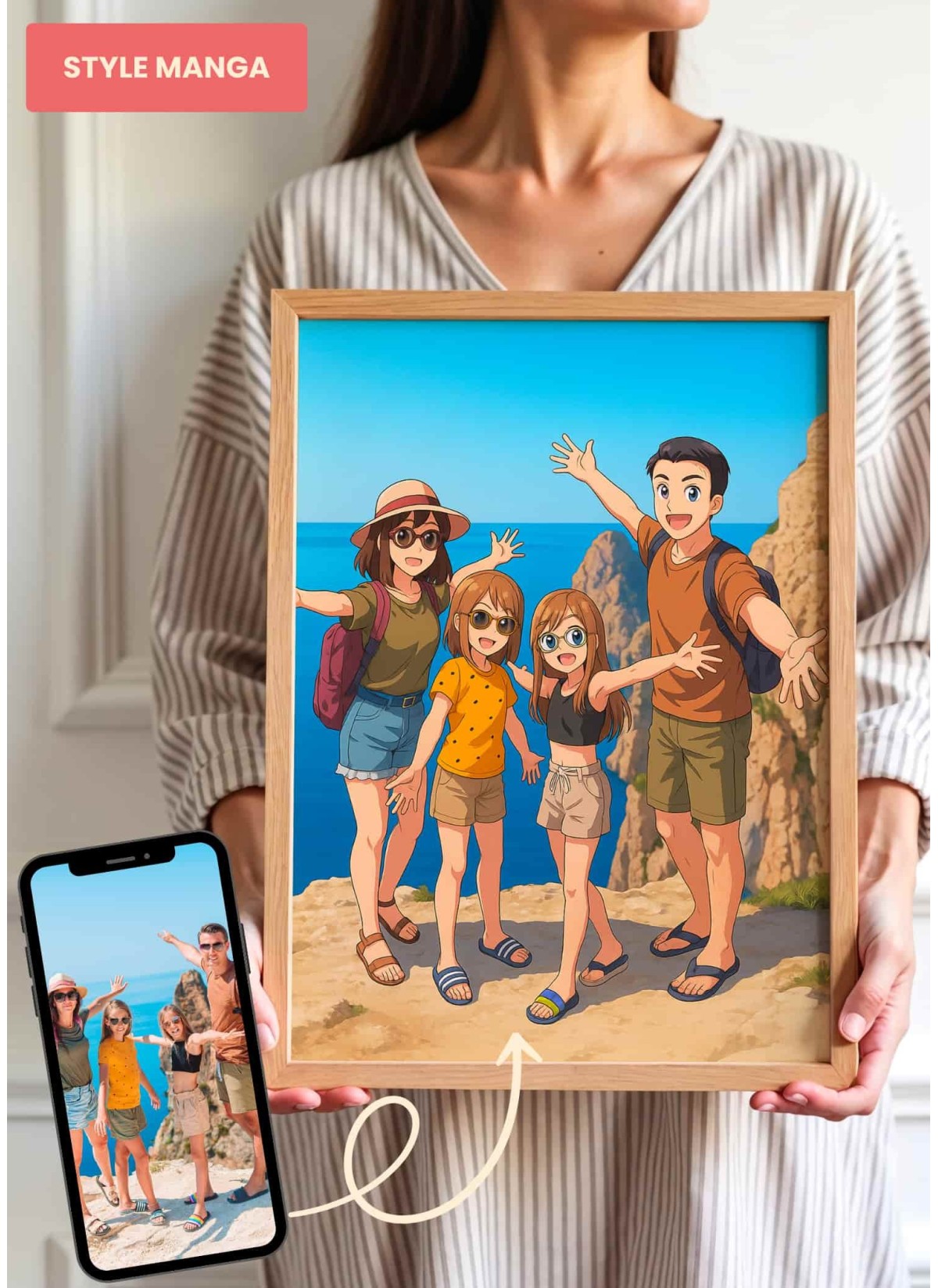 Affiche Manga Personnalisée – Votre photo transformé en personnage manga avec IA | LAFFICHERIE