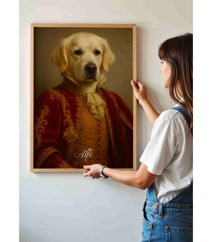Affiche personnalisée chien royal – Portrait noble sur mesure | LAFFICHERIE
