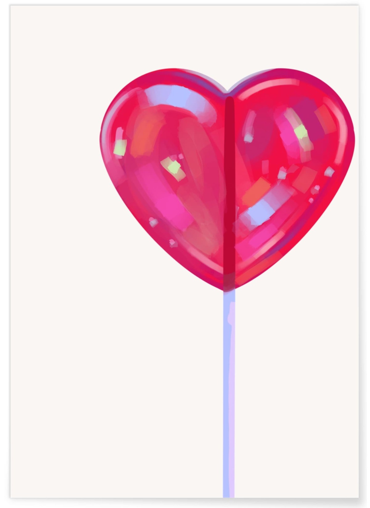 Affiche Sucette Coeur rouge