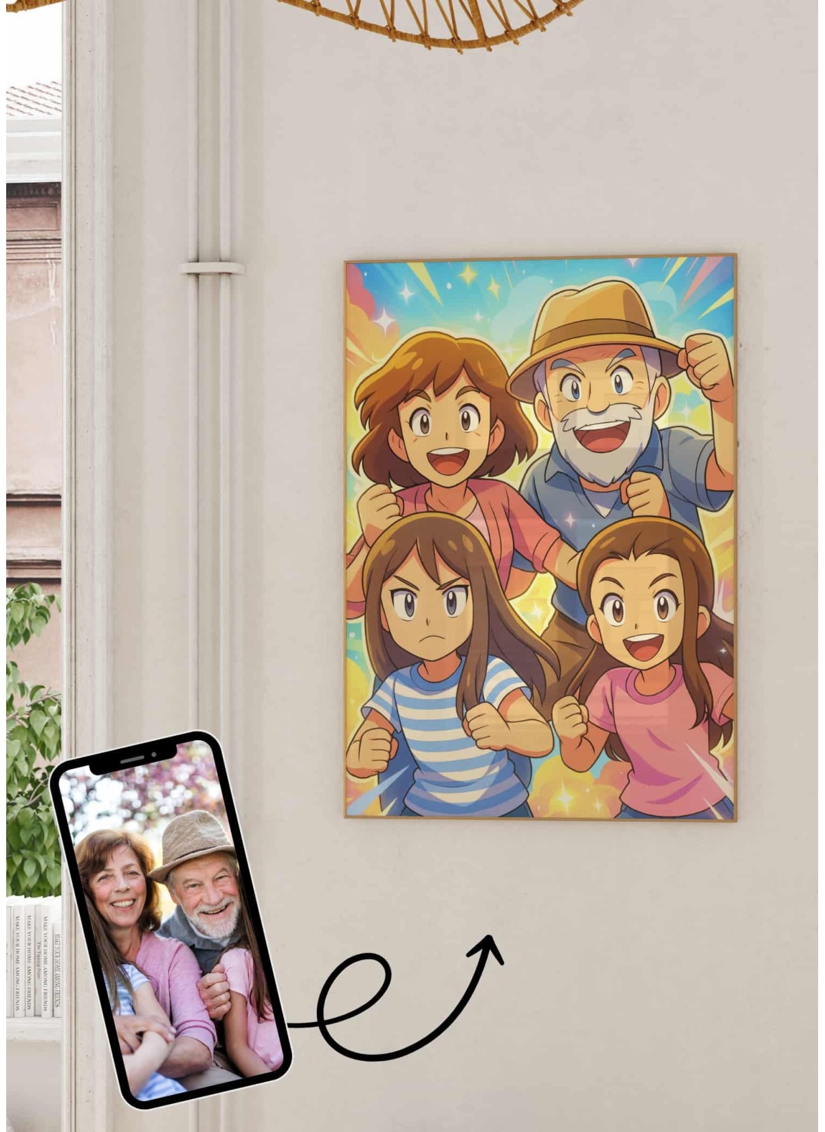 Affiche Manga Personnalisée grands-parents  | LAFFICHERIE