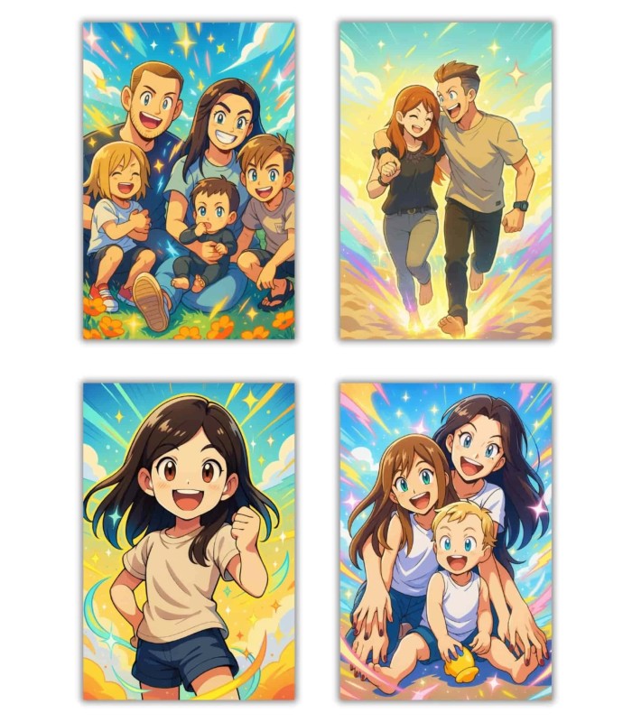 Portrait manga personnalisée | Grands-Parents