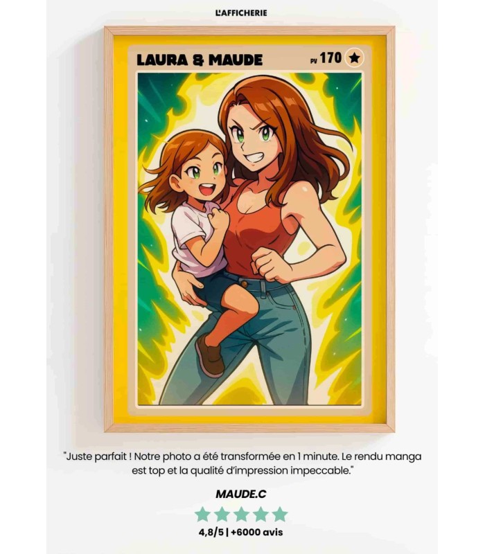 Portrait Manga style carte de collection┃Amis