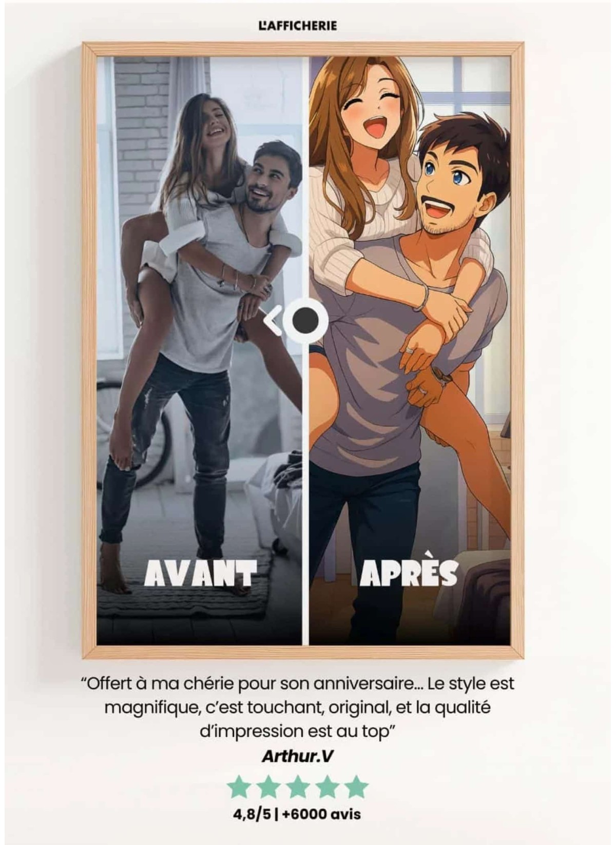 Affiche Manga Personnalisée – Votre photo transformé en personnage manga avec IA┃Couple | LAFFICHERIE