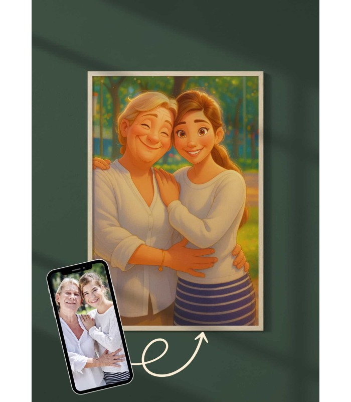 Affiche Style Animation 2 Personnalisée – Portrait magique par IA pour oncle et tante| LAFFICHERIE