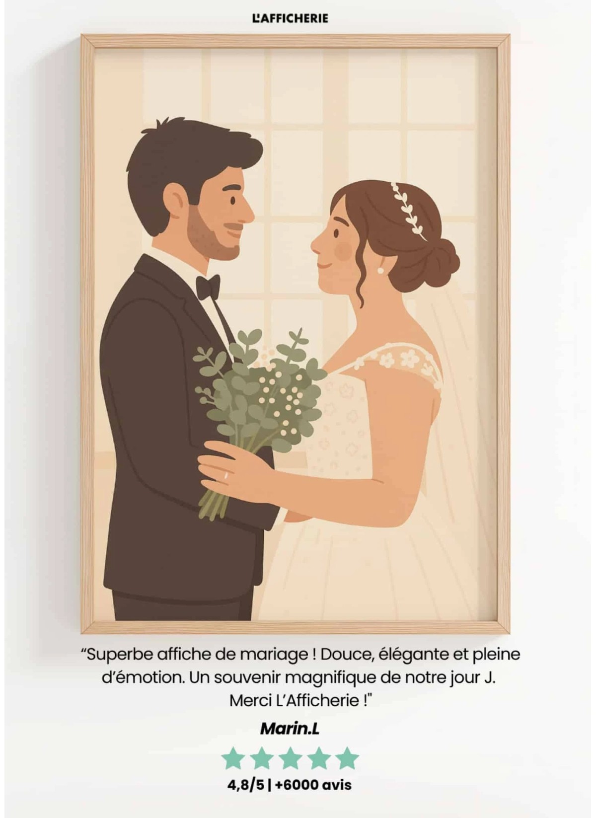 Affiche Illustration minimaliste personnalisée pour maman | L’AFFICHERIE