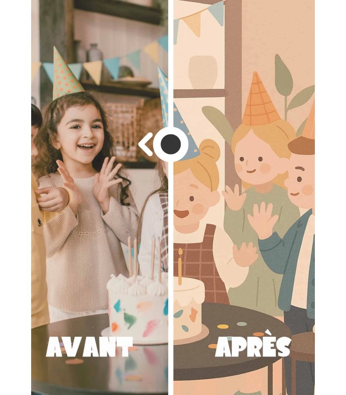Affiche Personnalisée Illustration minimaliste ┃Grands-parents
