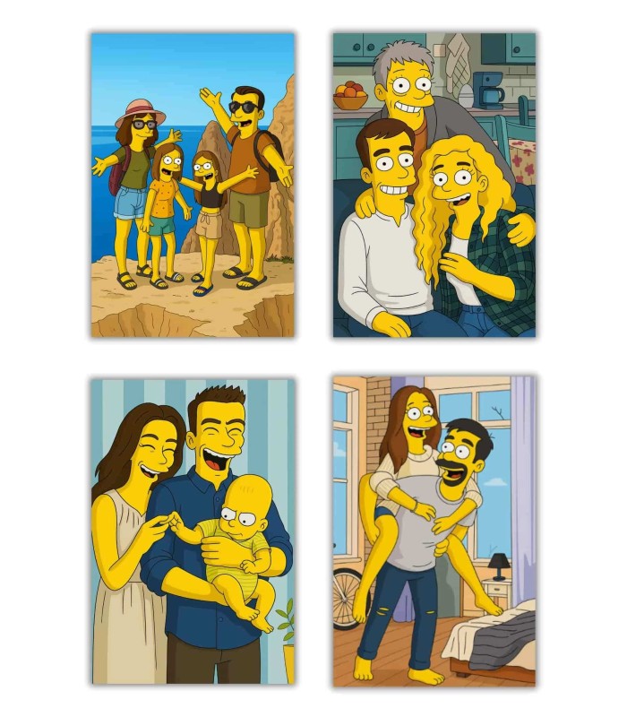 Affiche Cartoon Jaune Personnalisée┃Amis