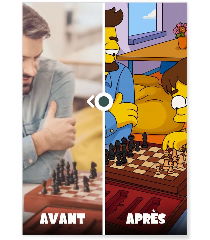 Affiche Cartoon Jaune Personnalisée┃Oncle et tante