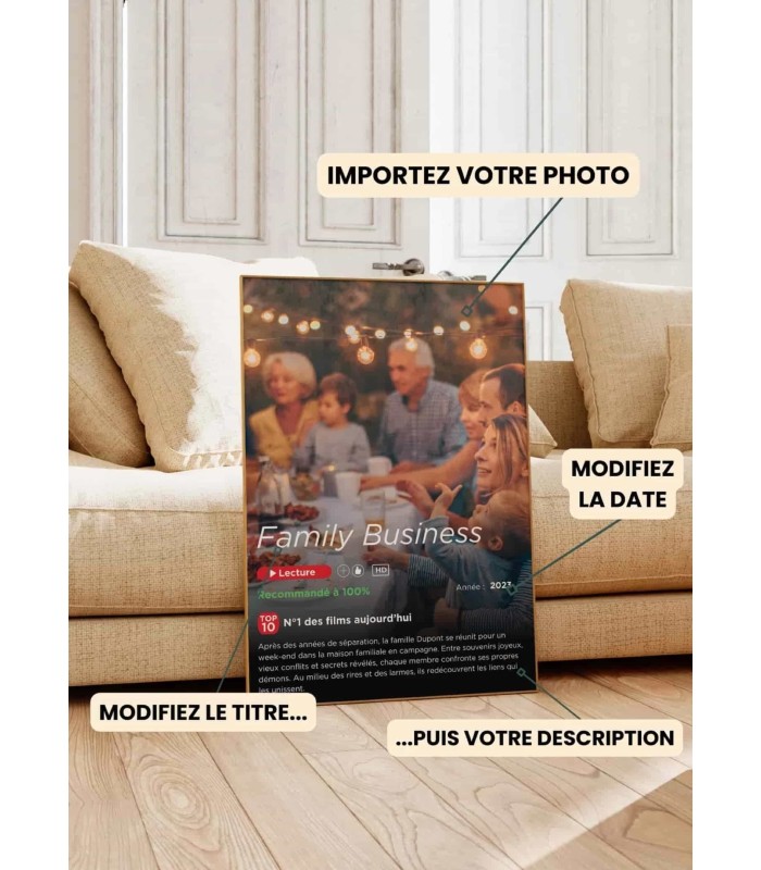 Affiche "Votre film" personnalisée - Édition Amis 🎬
