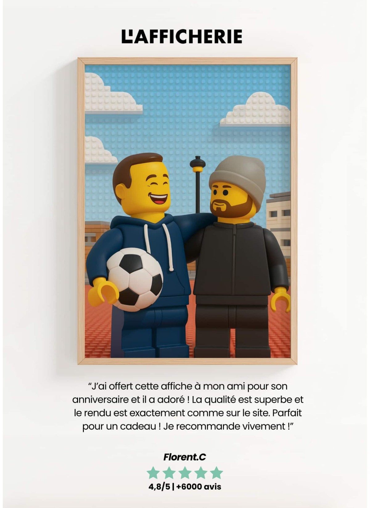 Affiche personnages briques Personnalisée – Portrait style Briques avec IA pour couple | LAFFICHERIE