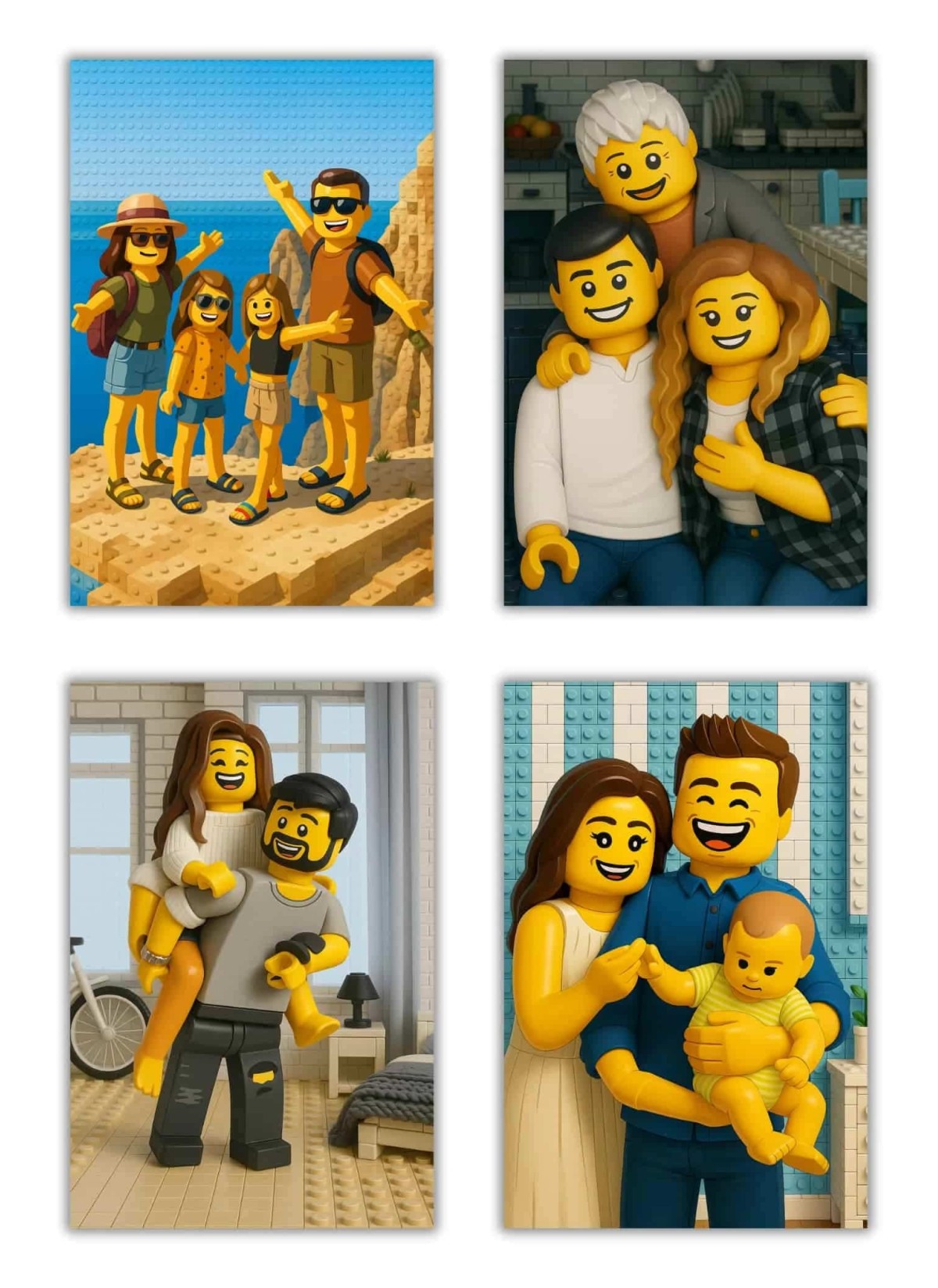 Affiche personnages briques Personnalisée – Portrait style Briques avec IA pour grands-parents | LAFFICHERIE