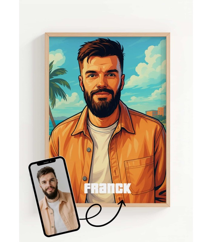 Affiche Personnalisée – Style Jeu Urbain pour papa | LAFFICHERIE