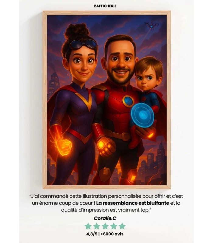 Affiche film super héros personnalisée | Oncle et tante