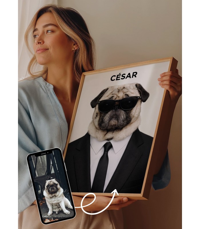 Affiche animaux style agent secret