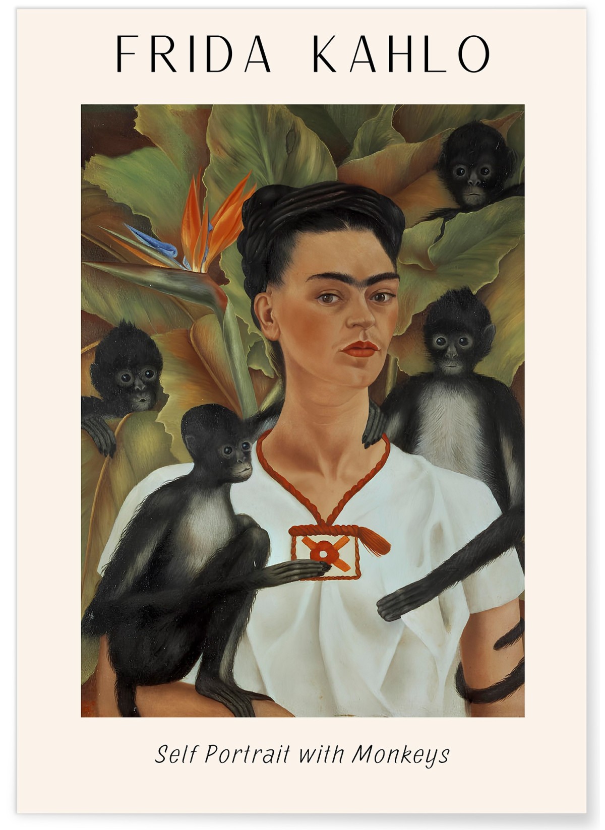 Affiche Frida Kahlo « Self Portrait with Monkeys »