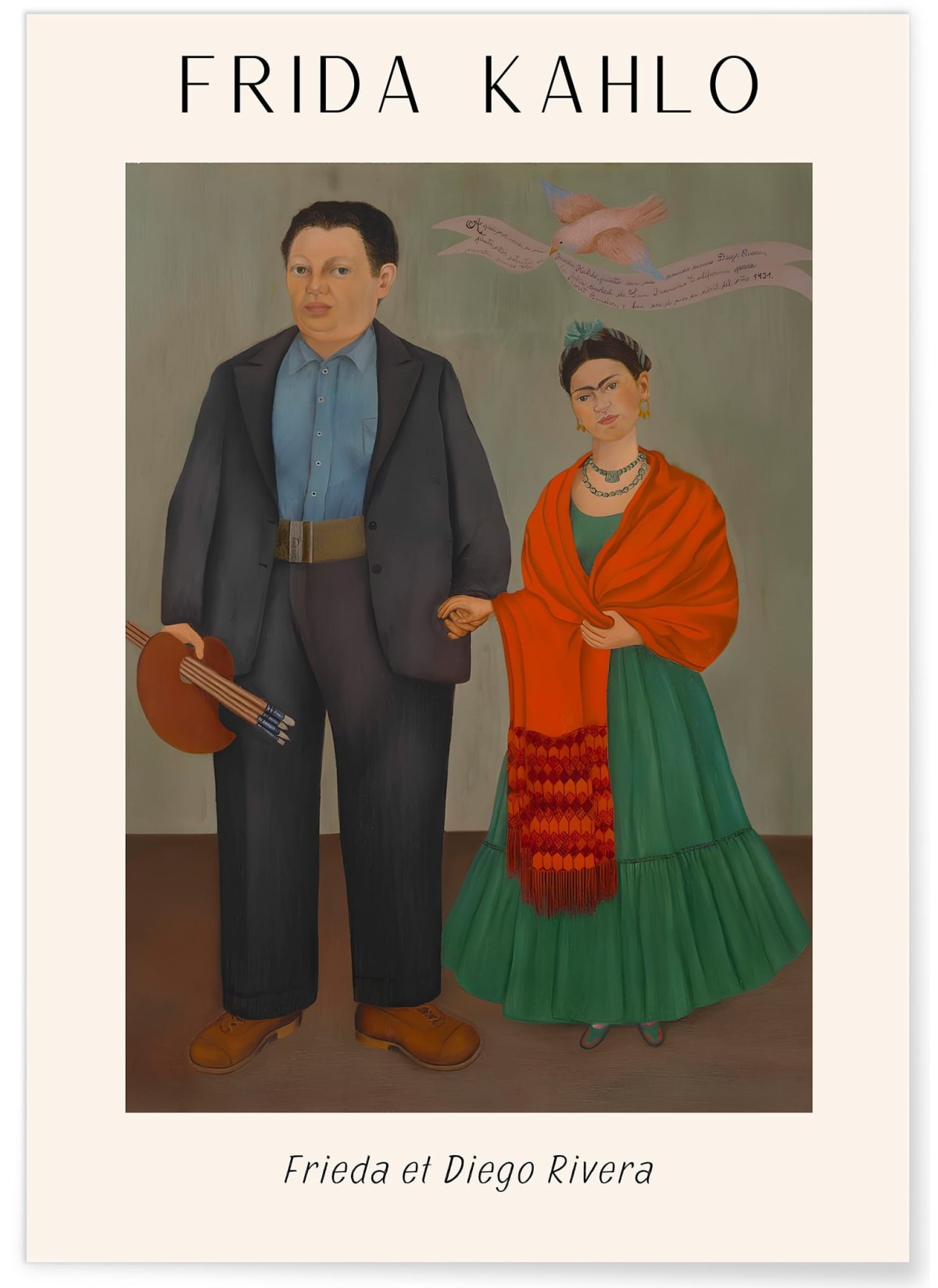 Affiche Frida Kahlo « Frieda and Diego Rivera »
