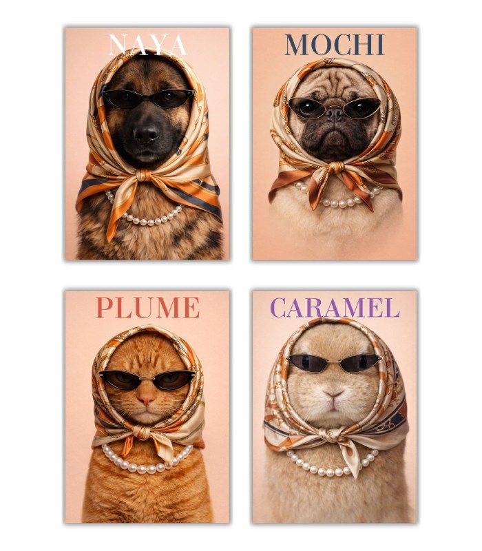 Affiche animaux style magazine de mode (femelle)