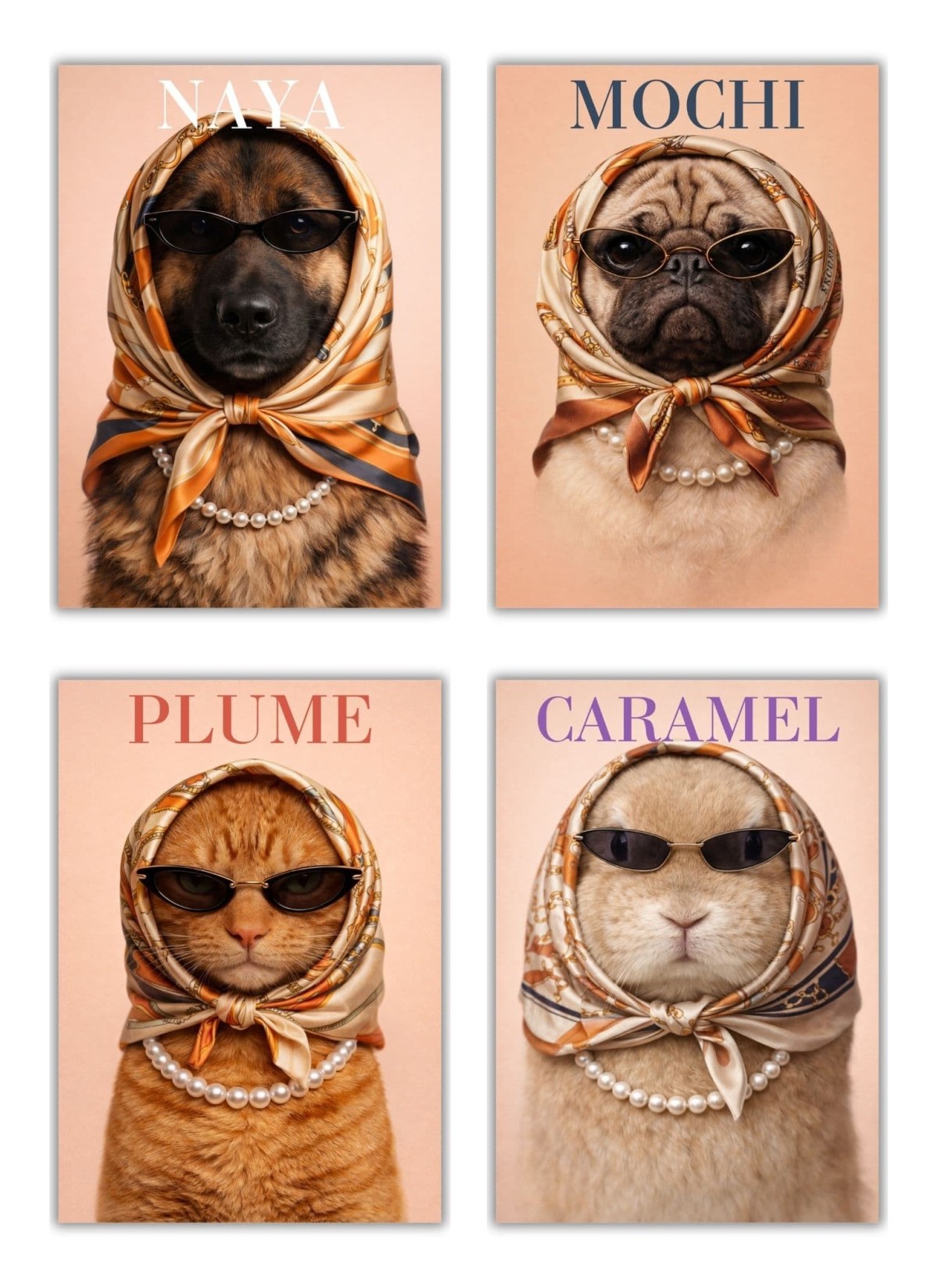 Affiche animaux style magazine de mode (femelle)